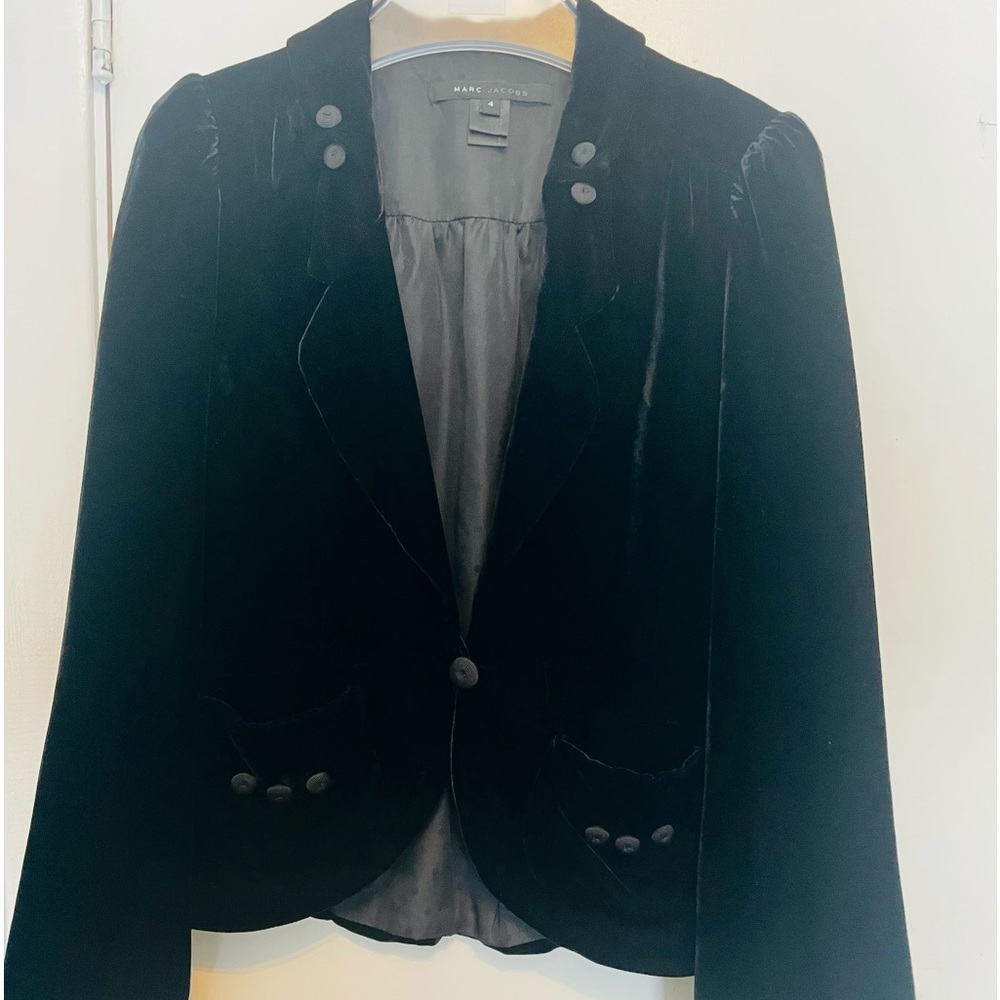 Marc Jacobs Black Velvet Blazer Jacket
